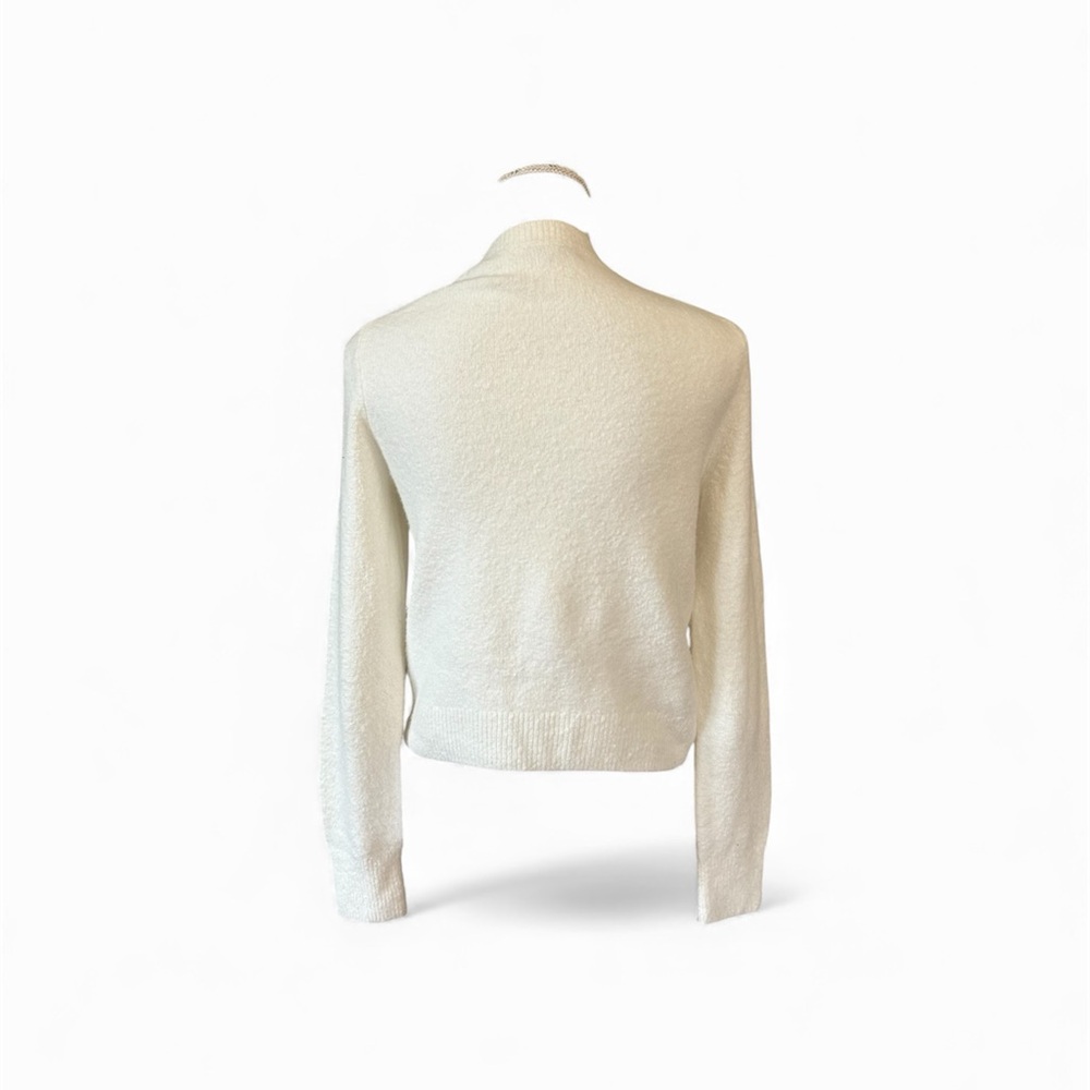 Madewell Winter White Shrunken Cropped Relaxed Cardigan Cotton-Blend Soft Girl - Picture 2 of 8
